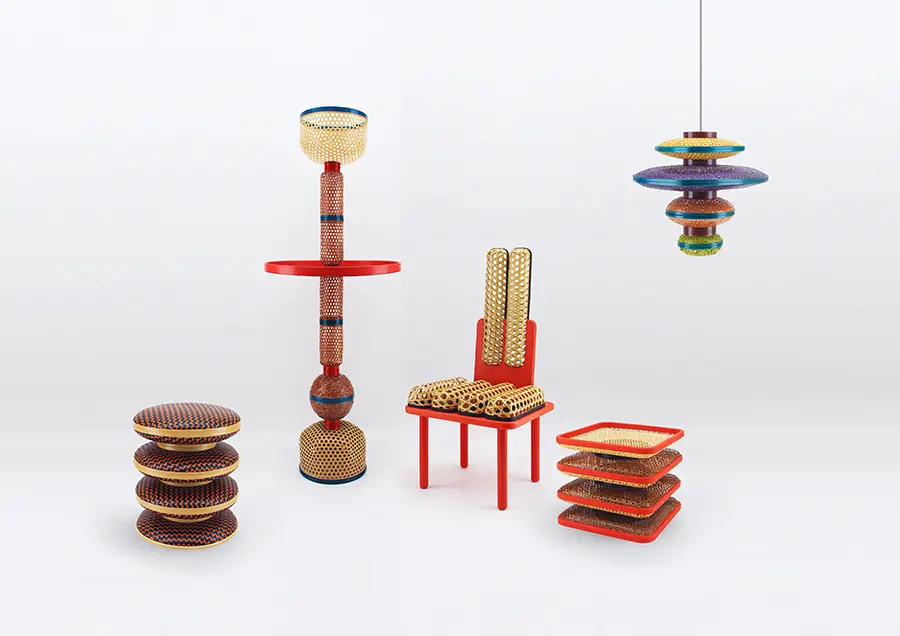 formed with future heritage bamboo furniture by Mingyu Xu