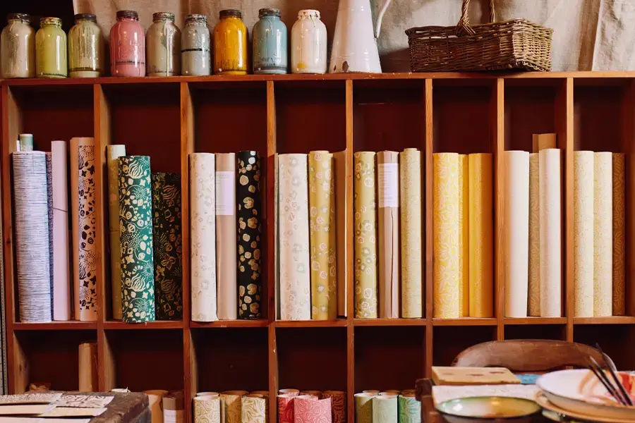 Bloomfield Ink hand block painted wallpaper collection featured by estila