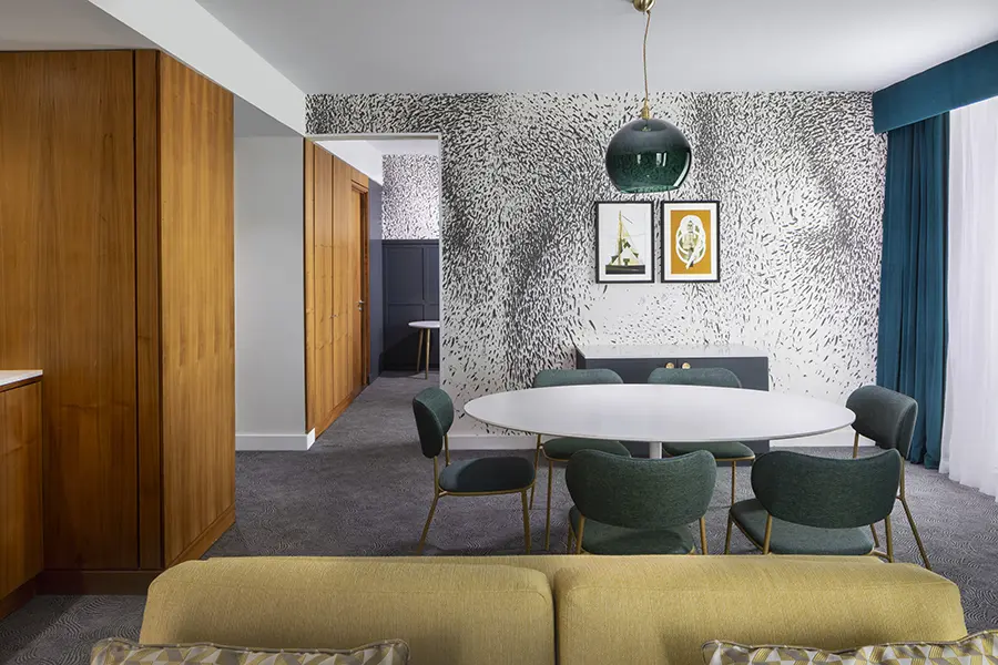 The Monkey Puzzle tree wallpaper in Hilton Hotel in Leeds