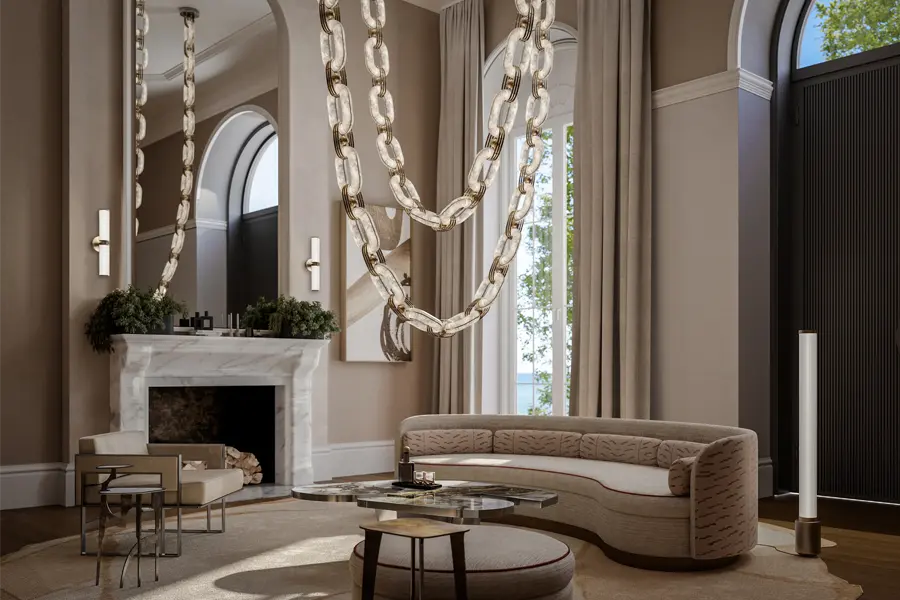 koru chandelier by Cameron design house